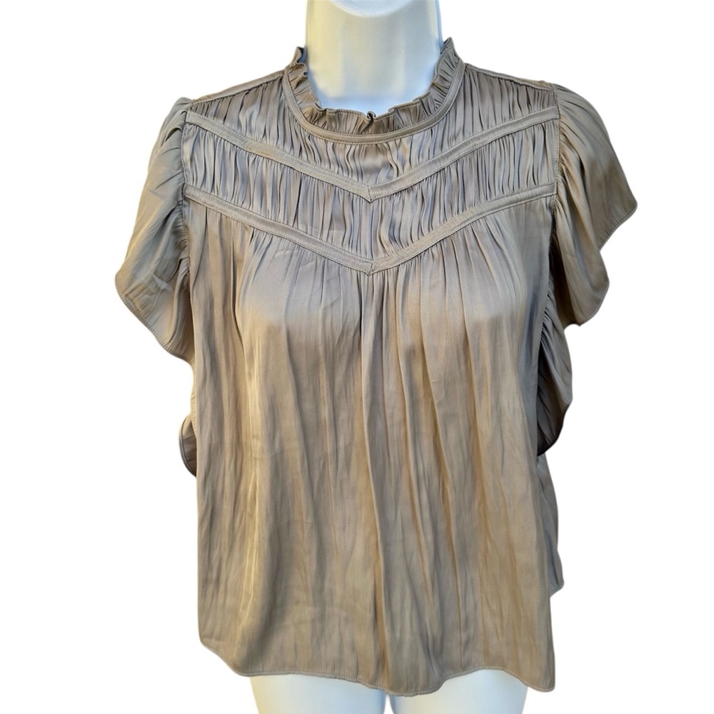 Joie Smocked Soft Grayish Women's Blouse - S